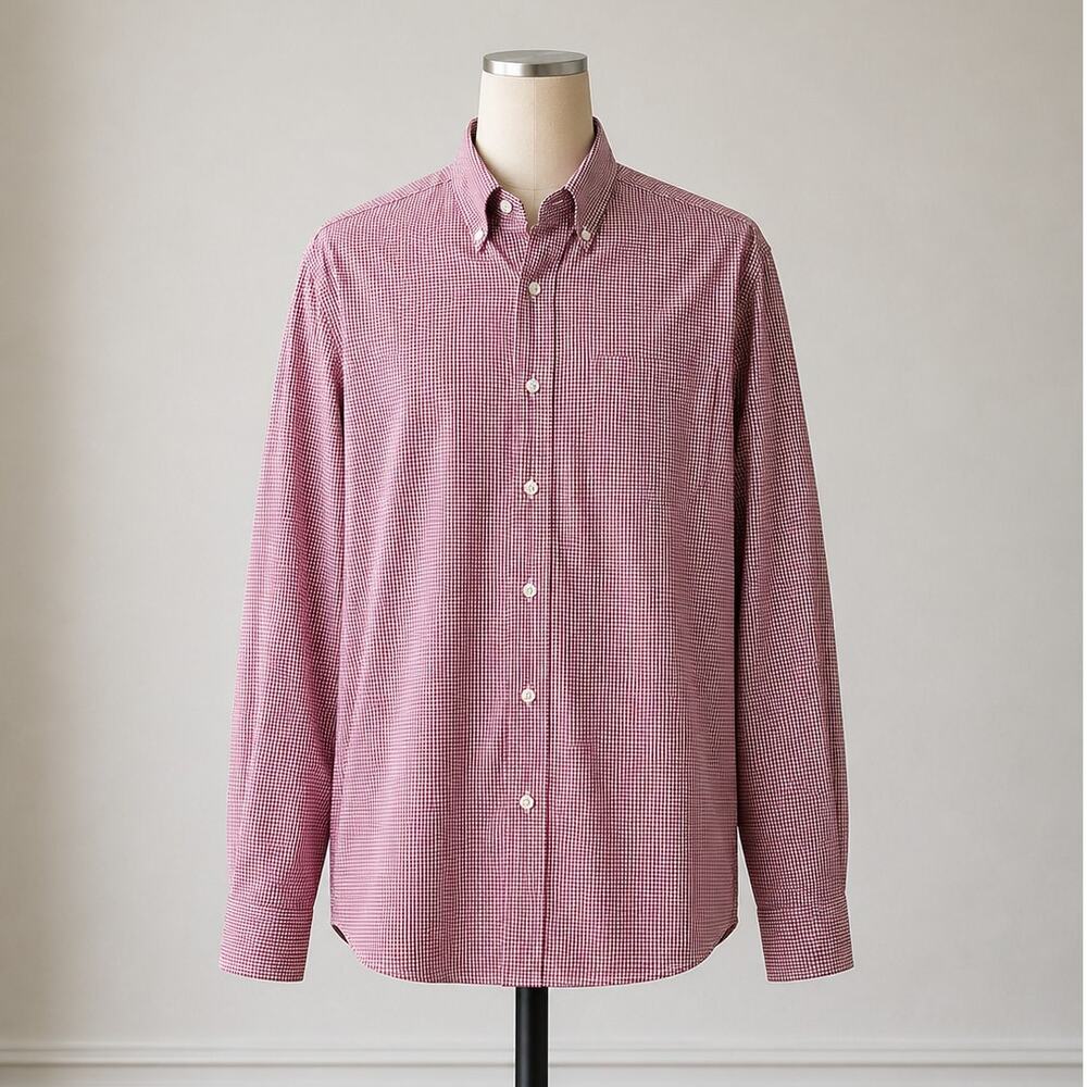 Brooks Brothers Mens Gingham Button Down Size M Red Cotton Classic Fit
